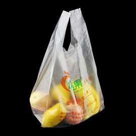 Kamizelka na zakupy degradowalna plastikowa torba, kolor biały, materiał HDPE