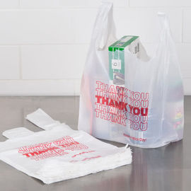 Detaliczne białe plastikowe torby z podziękowaniami, niestandardowe koszulki z t-shirtami na artykuły spożywcze
