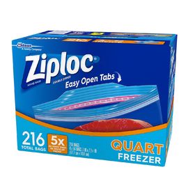 Wyczyść kolorowe torby Ziploc Easy Open, spersonalizowane torby Quart Freezer