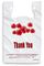 Purpurowy kwiat dziękuję Plastikowe torby na zakupy - 500 sztuk / walizka, kolor biały, materiał LDPE