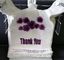 Purpurowy kwiat dziękuję Plastikowe torby na zakupy - 500 sztuk / walizka, kolor biały, materiał LDPE