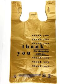Duże plastikowe torby na zakupy wielokrotnego użytku T-shirty Torba na zakupy, czarny kolor, materiał HDPE