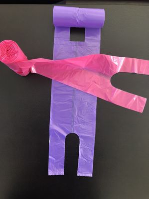 T-shirtowe torby na zakupy na rolce do użytku biurowego i domowego, różowe i fioletowe, kosz na śmieci